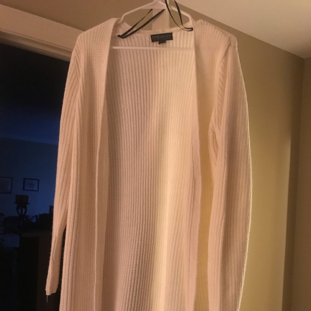 Cream Long Cardigan